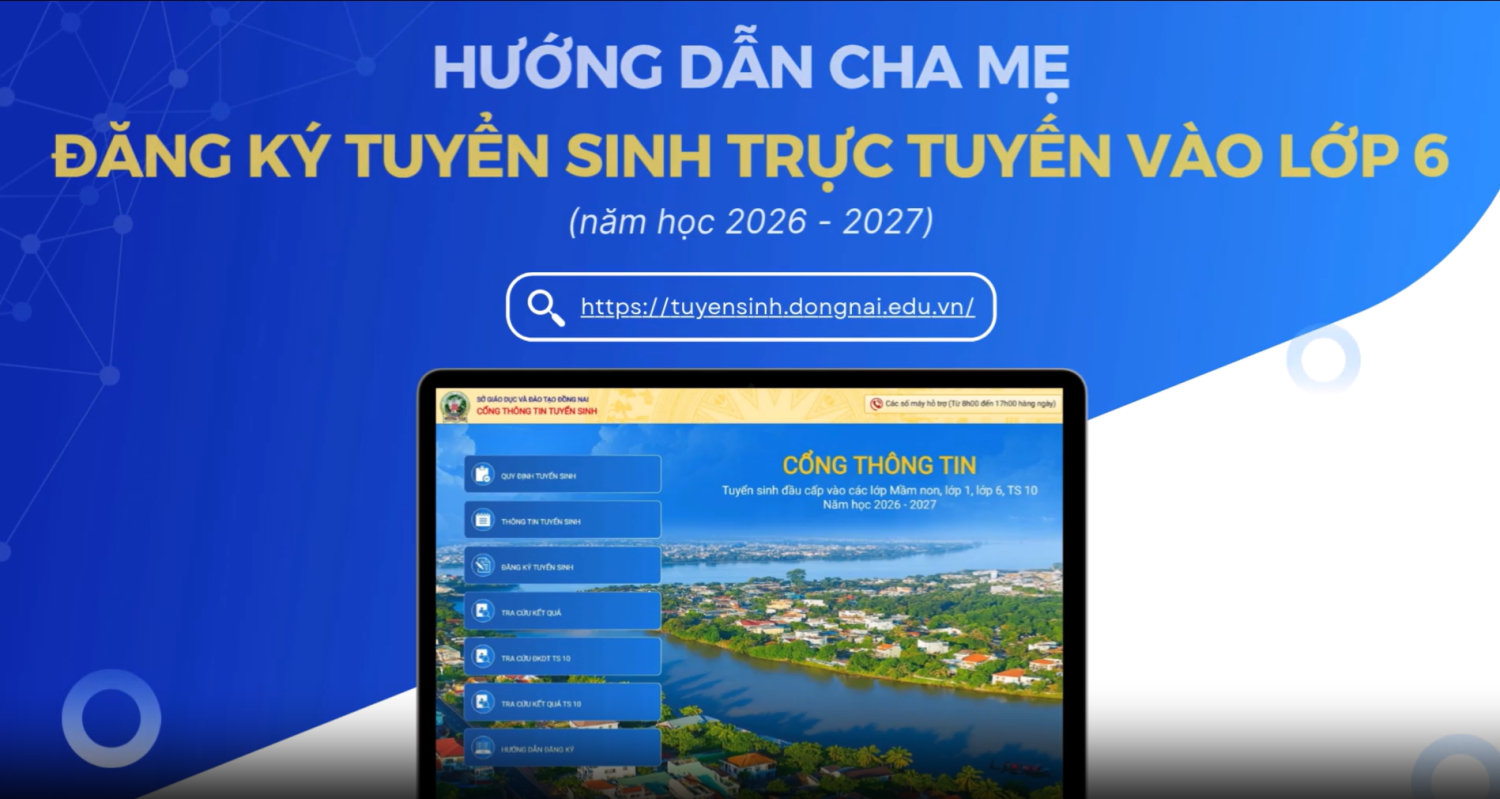 📢 HƯỚNG DẪN ĐĂNG KÝ TUYỂN SINH LỚP 6 TRỰC TUYẾN TRƯỜNG THCS Ê QUÝ ĐÔN – NĂM HỌC 2026 – 2027