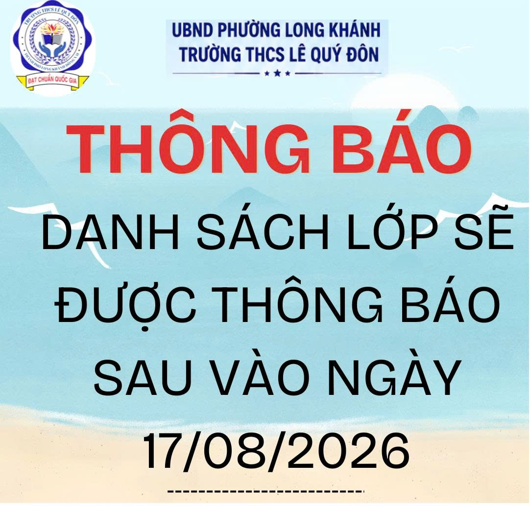 THÔNG BÁO DANH SÁCH LỚP 6 CÔNG BỐ VÀO NGÀY 17/08/2026